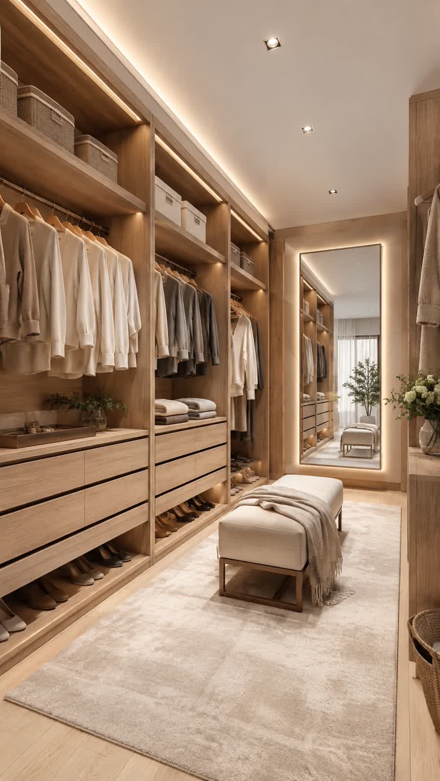 Vestidor con isla central